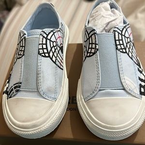 Pale blue low top sneakers